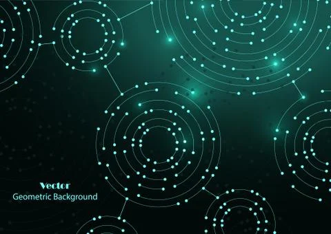 Geometric pattern with connected lines and dots. Stock Illustration