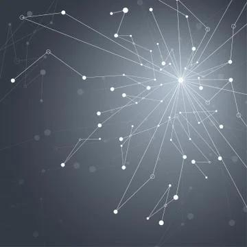 Geometric pattern with connected lines and dots. Vector illustration Stock Illustration