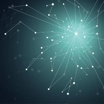 Geometric pattern with connected lines and dots. Vector illustration 스톡 일러스트