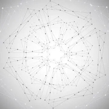 Geometric pattern with connected lines and dots. Vector illustration Stock Illustration