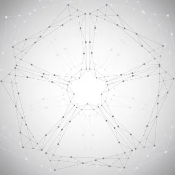 Geometric pattern with connected lines and dots. Vector illustration Stock Illustration