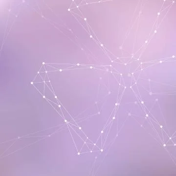 Geometric pattern with connected lines and dots Stock Illustration