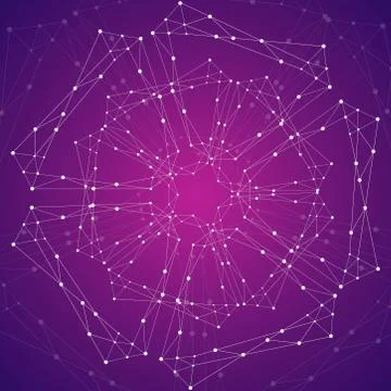 Geometric pattern with connected lines and dots. Stock Illustration