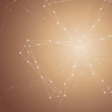 Geometric pattern with connected lines and dots. Stock Illustration