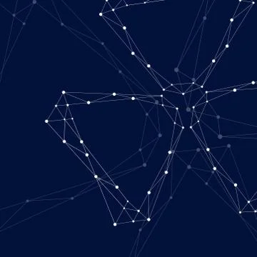 Geometric pattern with connected lines and dots. 스톡 일러스트