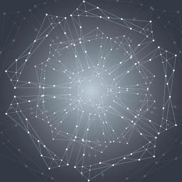 Geometric pattern with connected lines and dots. Stock Illustration