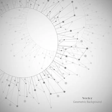 Geometric pattern with connected lines and dots. 스톡 일러스트