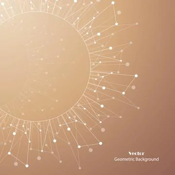 Geometric pattern with connected lines and dots. Stock Illustration