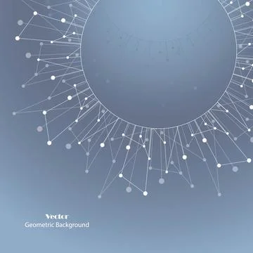 Geometric pattern with connected lines and dots. Illustrazione stock