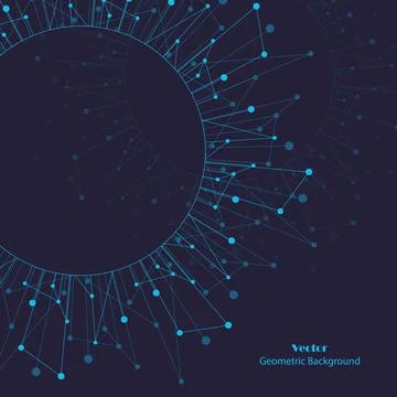 Geometric pattern with connected lines and dots. Illustrazione stock