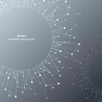 Geometric pattern with connected lines and dots. Stock Illustration