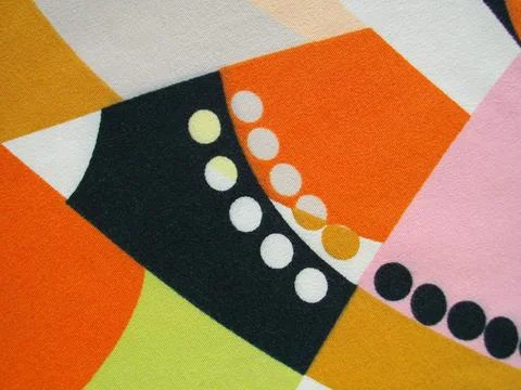 Geometric pattern on cotton fabric. Stock Photos