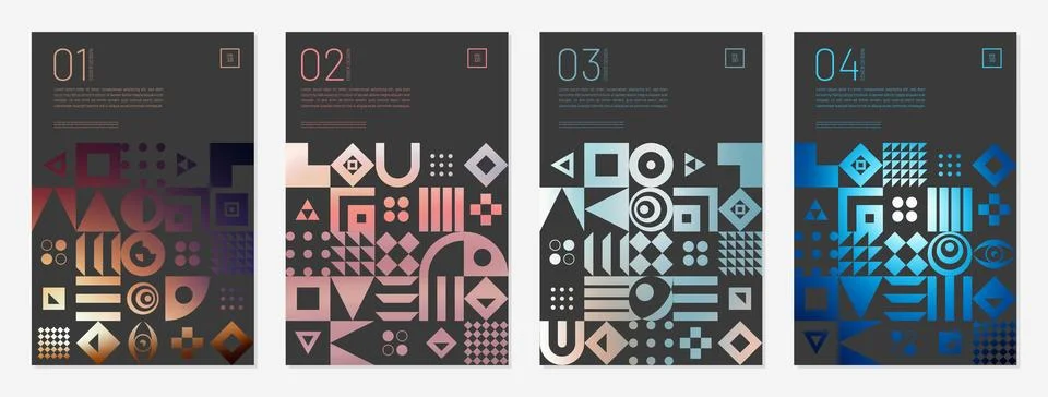 Geometric pattern cover background abstract design. retro Illustrazione stock