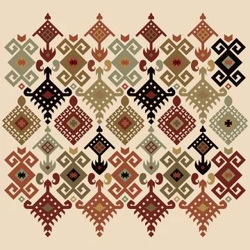 A geometric pattern created with unique shapes Stock Illustration