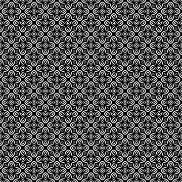 Geometric Pattern - Cross Flower (Black, White) Stock Illustration