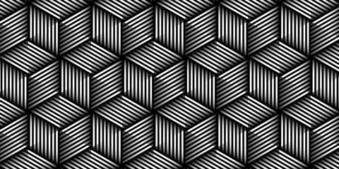 Geometric pattern cube shape monochrome background 스톡 일러스트