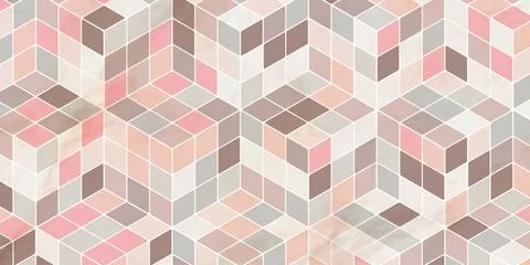 Geometric pattern cube shape pink background Illustrazione stock