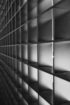 Geometric Pattern of Cubic Grid in Monochrome for Modern Design and Archite.. Stock Photos