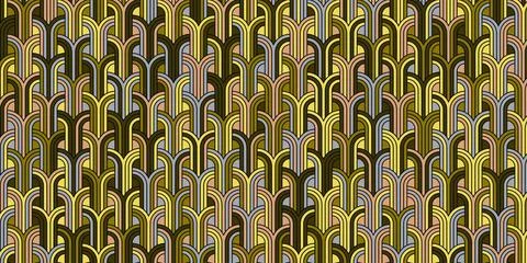 Geometric pattern with curve shape  overlapping retro style Stock Illustration