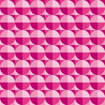Geometric pattern with dark and light pink circular shapes Stock Illustration