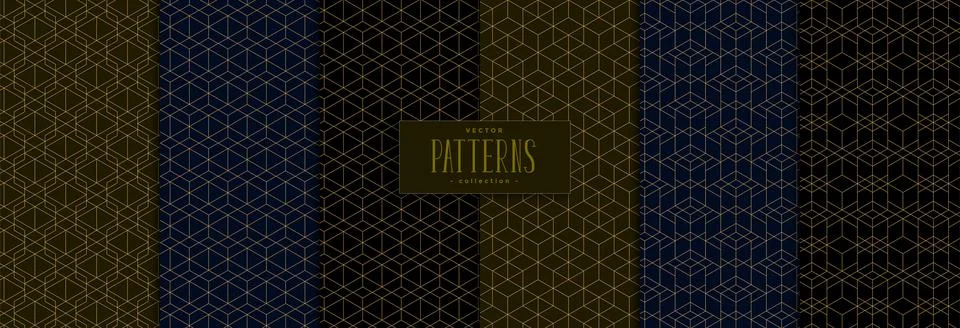 Geometric pattern dark background with golden lines Illustrazione stock