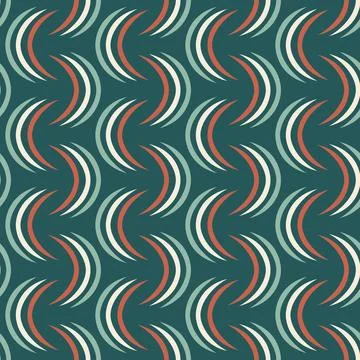 Geometric Pattern (Dark Green, Soft Green, Caramel, Cream Stock Illustration