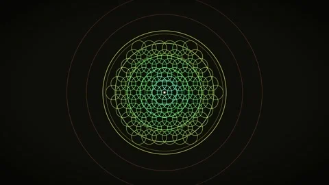 Geometric pattern design with circular shapes and green tones Stock Footage 336995224