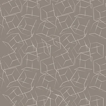 Geometric pattern design featuring repeated cube outlines on a soft gray ba.. Stock Illustration