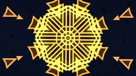 Geometric pattern design with golden elements on dark Stock Footage 340360067