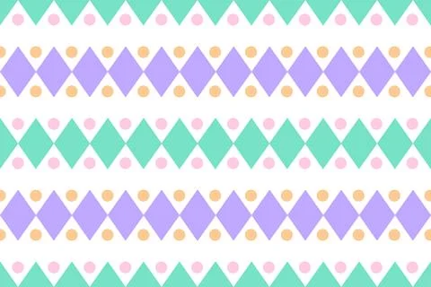 Geometric Pattern with Diamonds and Circles Stock Illustration