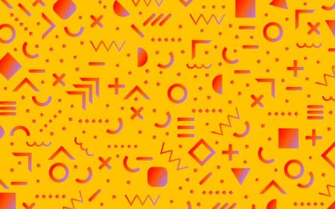 Geometric pattern with different shapes Stock Illustration