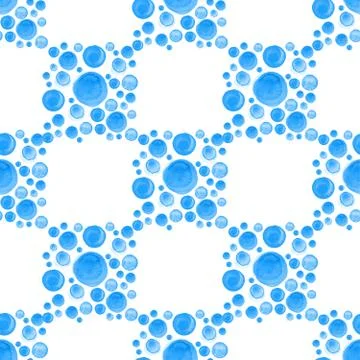 Geometric pattern with dotted watercolor squares. Stock Illustration