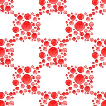 Geometric pattern with dotted watercolor squares. Stock Illustration