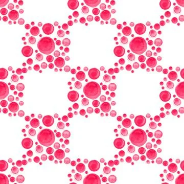Geometric pattern with dotted watercolor squares. Stock Illustration