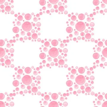 Geometric pattern with dotted watercolor squares. Stock Illustration