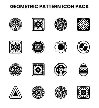 Geometric Pattern DuoTone Collection Icons Pack イラスト素材