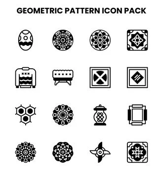 Geometric Pattern DuoTone Set Icons Pack Stockillustratie