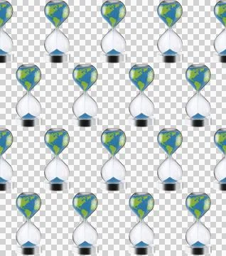 Geometric Pattern - Earth Day - Earth Planet in Hourglass Stock Illustration