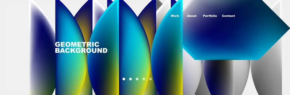 Geometric pattern with electric blue and aqua triangles on white background Illustrazione stock