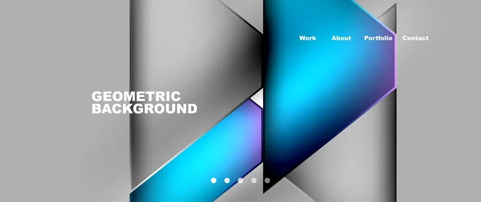 Geometric pattern of electric blue and gray triangles on a glass display device Stock Illustration