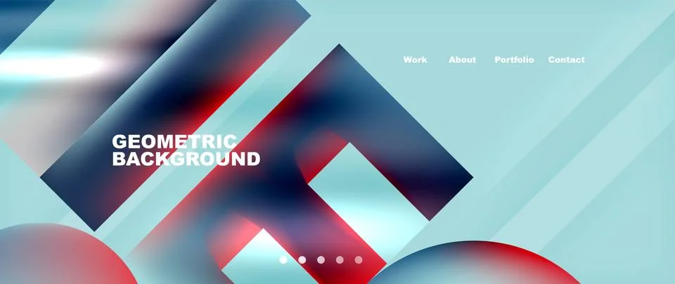 Geometric pattern with electric blue, red and white gradient イラスト素材