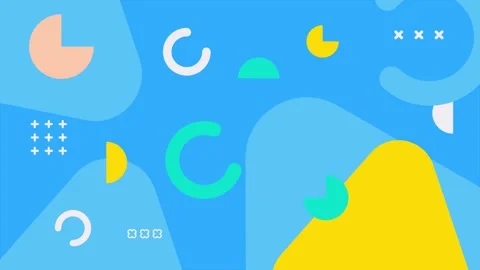 Geometric pattern elements and abstract shape on yellow background seamless 4k Stock Footage 324832936