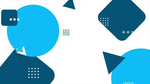 Geometric pattern elements and shapes in an abstract design on white background Stock Footage 304939460