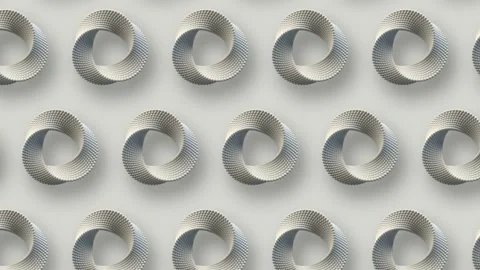 Geometric pattern of endless Mobius rings loop animation. 3d rendering. 4K, UHD Stock Footage 146524953