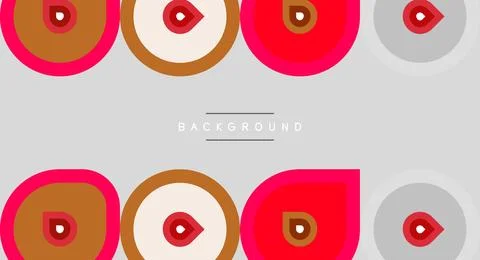 Geometric pattern features circles, varying colors. Simple design repeats a.. Stock Illustration