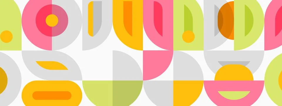 Geometric pattern features colorful shapes, repeating design. Soft pastel ton 스톡 일러스트