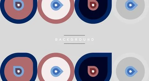 Geometric pattern features concentric circles, varying colors. Minimalist d.. Stock Illustration