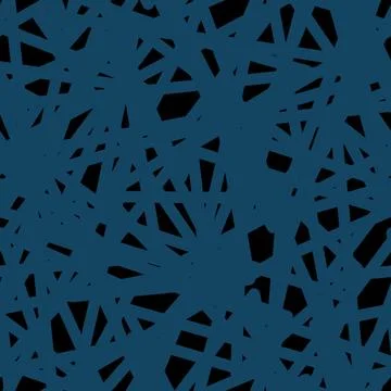 Geometric pattern featuring bold blue shapes on contrasting black background Stock Illustration