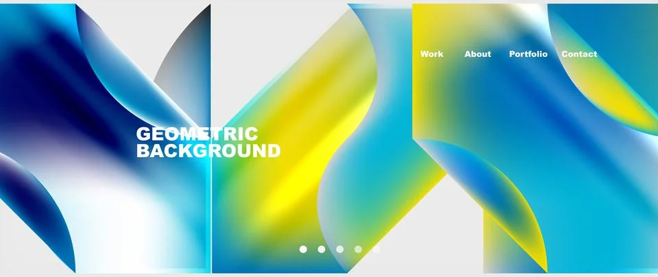 Geometric pattern featuring electric blue and aqua waves on a sky background Illustration