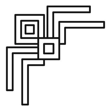Geometric pattern featuring interconnected lines and squares creating a visua Stock Illustration